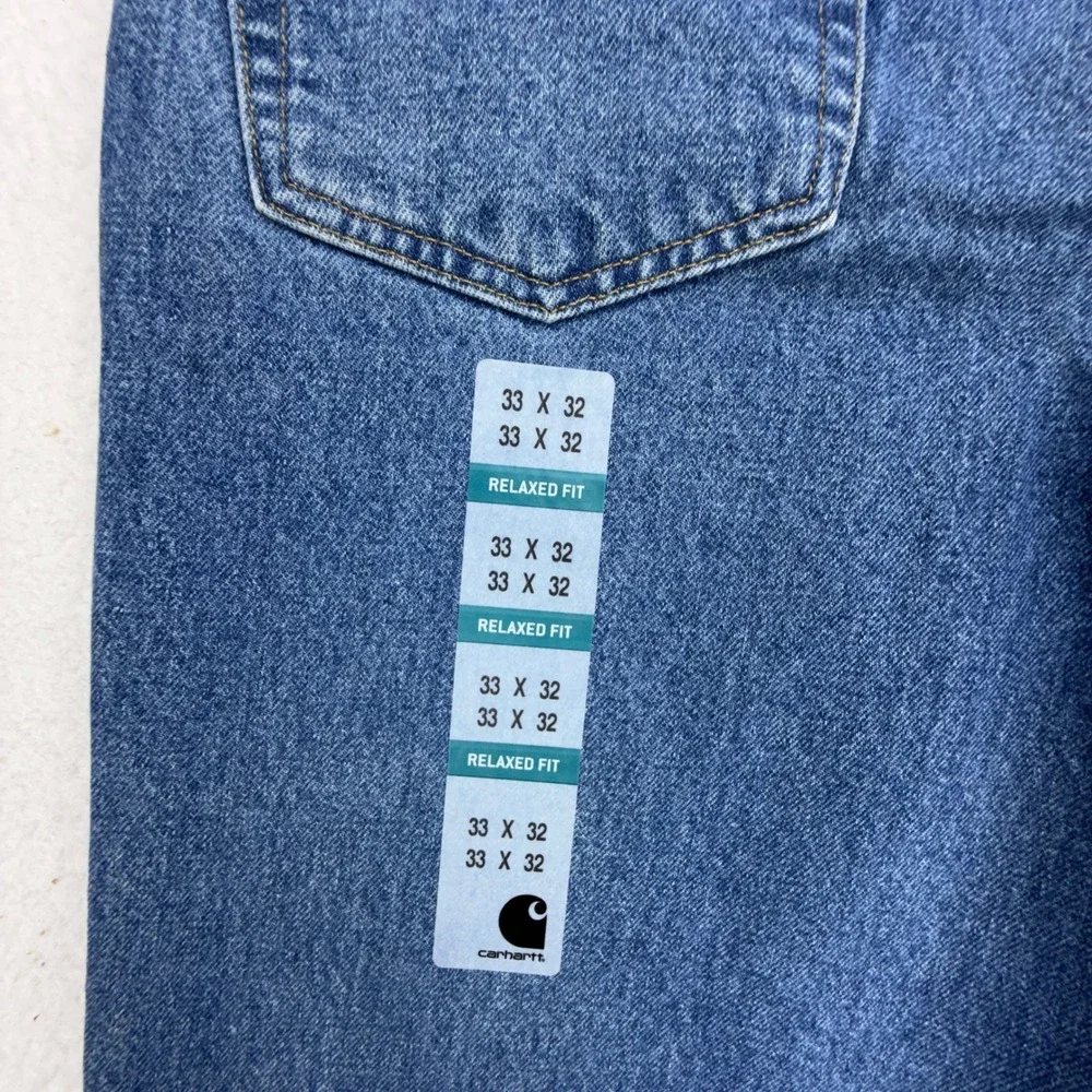 Carhartt B17 DST Relaxed Fit Tapered Leg Jeans Mens 33x32 Dark Stone Blue NWT